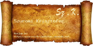 Szuromi Krisztofer névjegykártya