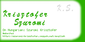 krisztofer szuromi business card